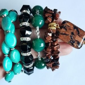 4 Gemstone Bracelet Grab Bag Turquoise Agate Sands